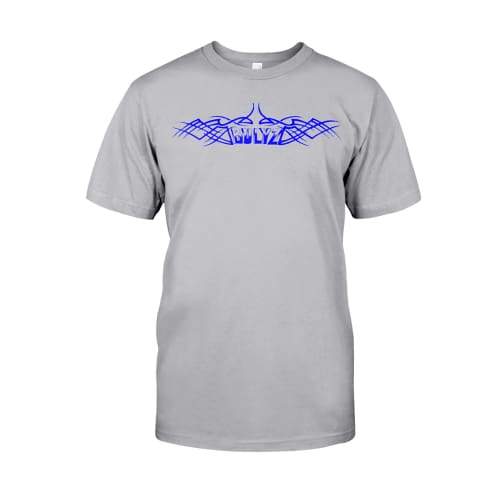 Bulyz Tribal Tee Blue Logo - Gildan Cotton T-Shirt / Sports Grey / S - Bulyz Mens